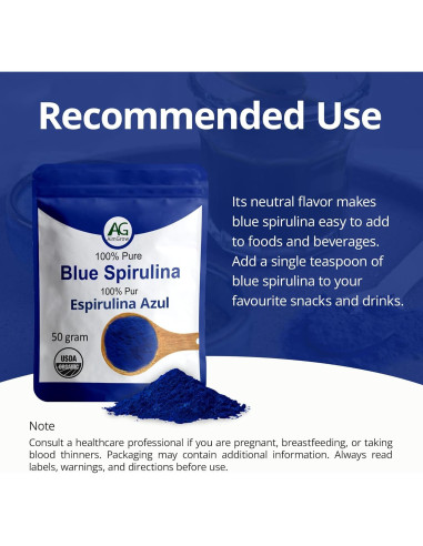 Polvo de Espinaca Azul AimGrow 50g - Antioxidante Natural