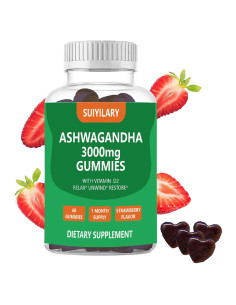 Gomitas de Ashwagandha 3000mg Suiyilary - 60 Unidades Sabor Fresa