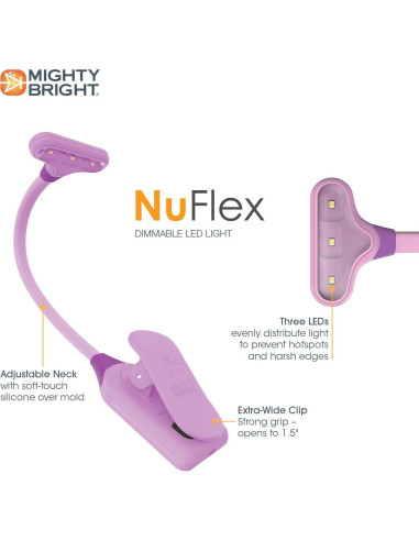 Luz de Lectura Clip-On Mighty Bright NuFlex Lavanda LED