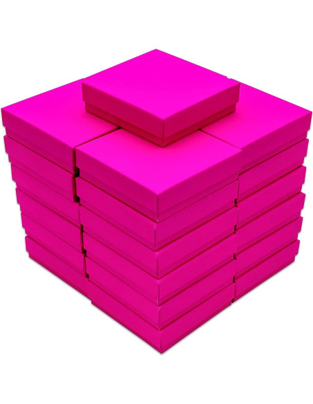 Cajas de Cartón Rellenas de Algodón Kraft - Fucsia Neón - 25 Unidades Cajas de Cartón Rellenas de Algodón Kraft - Fucsia Neón - 25 Unidades
