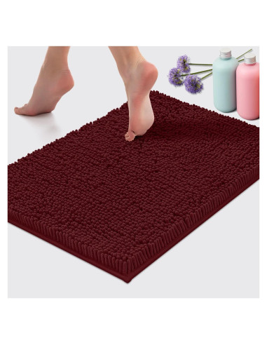 Alfombra de Baño LuxUrux Burdeos 61x43 cm Antideslizante