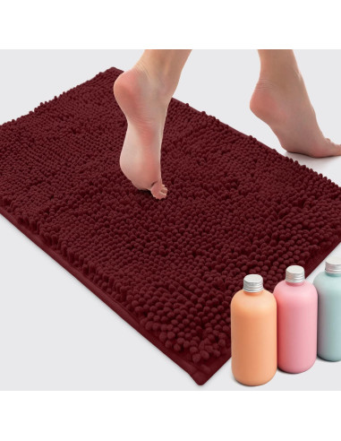 Alfombra de Baño LuxUrux Burdeos 61x43 cm Antideslizante