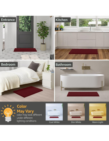 Alfombra de Baño LuxUrux Burdeos 61x43 cm Antideslizante