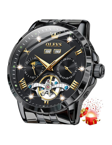 Reloj Automático de Lujo OLEVS para Hombre con Diamantes