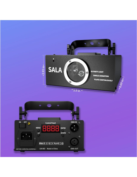 Luces Láser DJ SALA LM-003 Proyector RGB 3D para Fiesta Luces Láser DJ SALA LM-003 Proyector RGB 3D para Fiesta