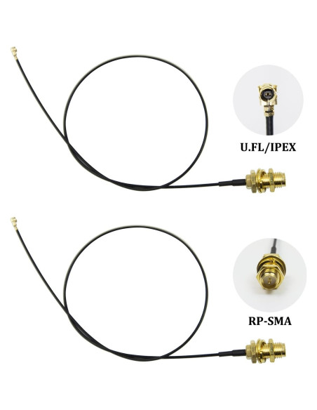 Kit 2 Antenas Omni-Direccionales 6dBi + 2 Cables 20cm RP-SMA Kit 2 Antenas Omni-Direccionales 6dBi + 2 Cables 20cm RP-SMA