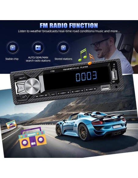 Receptor de Audio para Coche AMprime A3100US5 Bluetooth MP3 Receptor de Audio para Coche AMprime A3100US5 Bluetooth MP3