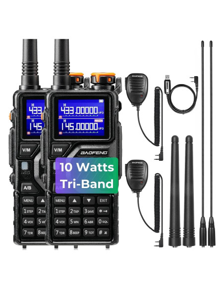 Radio BAOFENG K5PLUS 10W UHF VHF 1.25M 2 Paquetes Radio BAOFENG K5PLUS 10W UHF VHF 1.25M 2 Paquetes