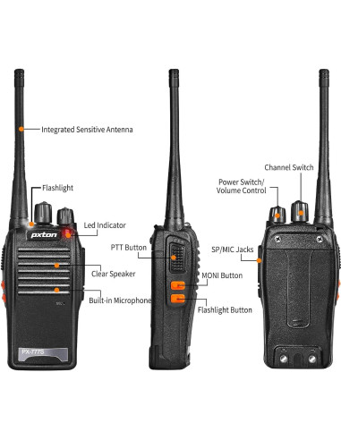 Walkie Talkies Pxton PX-777S Recargables 2 Unidades Largo Alcance