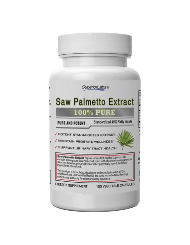 Extracto de Saw Palmetto Superior Labs 300 mg 120 Cápsulas