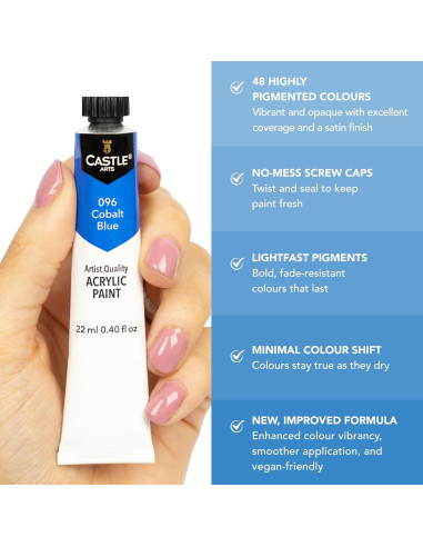 Juego de Pintura Acrílica Castle Art Supplies 48 x 22 ml - Colores Intensos