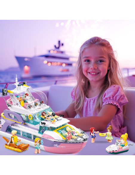 Yate Rosa de Construcción Mavo Brix 1108 PCS para Niñas 8+ Yate Rosa de Construcción Mavo Brix 1108 PCS para Niñas 8+