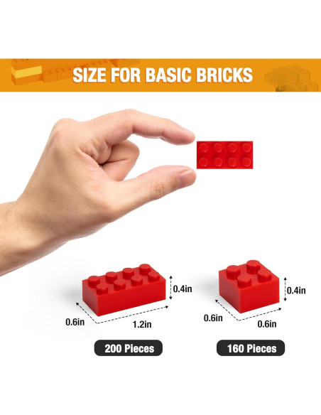 360 Piezas Ladrillos de Construcción Mannidoo Rojo 2x4 y 2x2 360 Piezas Ladrillos de Construcción Mannidoo Rojo 2x4 y 2x2