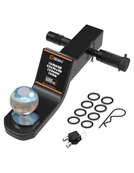 Enganche de bola DEEAGLE 2" con bloqueo, 3402.9 kg Enganche de bola DEEAGLE 2" con bloqueo, 3402.9 kg