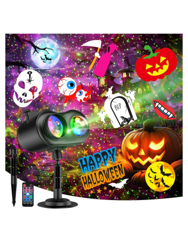 Proyector de Navidad y Halloween jepwe 10 diapositivas IP65