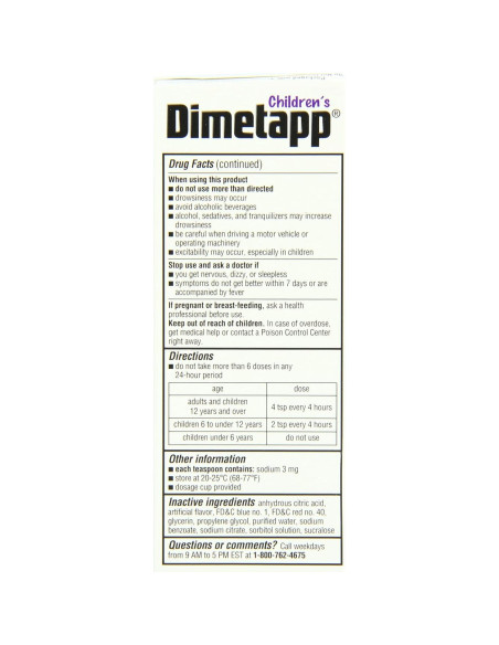 Dimetapp Frío y Alergia Niños 24 Oz Antihistamínico Uva Dimetapp Frío y Alergia Niños 24 Oz Antihistamínico Uva