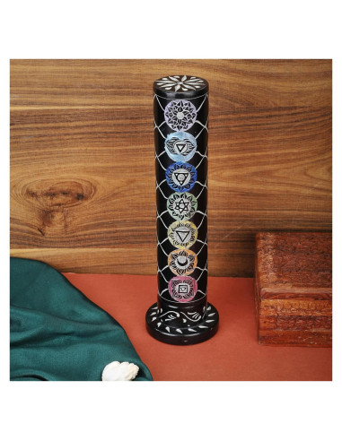 Quemador de Incienso Torre de Mármol Ajuny 26.67 cm Negro