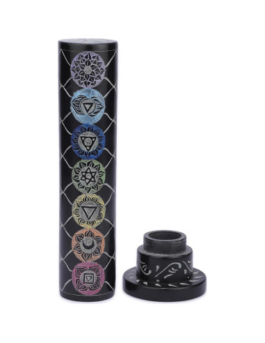 Quemador de Incienso Torre de Mármol Ajuny 26.67 cm Negro