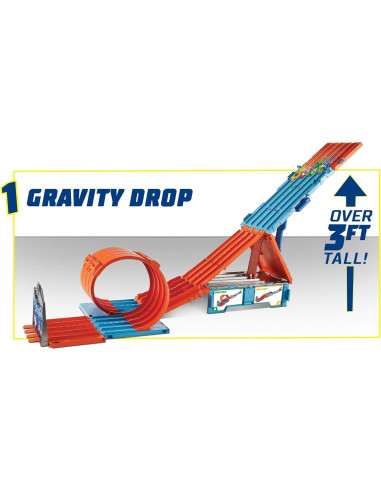 Caja de Carreras Hot Wheels Track Builder 3 Acrobacias 2.58kg