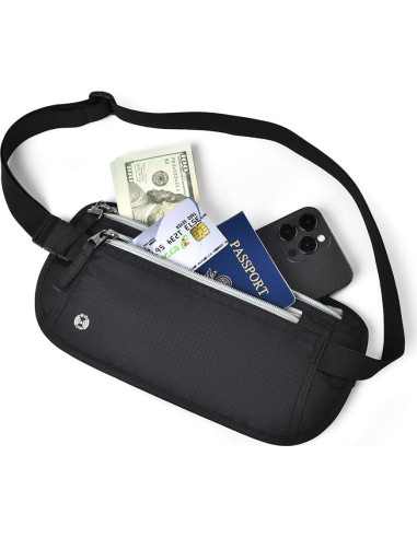 Cinturón de Dinero de Viaje Eliaukly con Bloqueo RFID - Gris