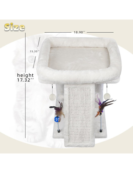 Árbol para Gatos TWDEPART Beige con Rascador y Juguetes Árbol para Gatos TWDEPART Beige con Rascador y Juguetes