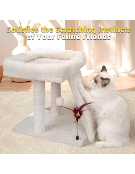 Árbol para Gatos TWDEPART Beige con Rascador y Juguetes Árbol para Gatos TWDEPART Beige con Rascador y Juguetes