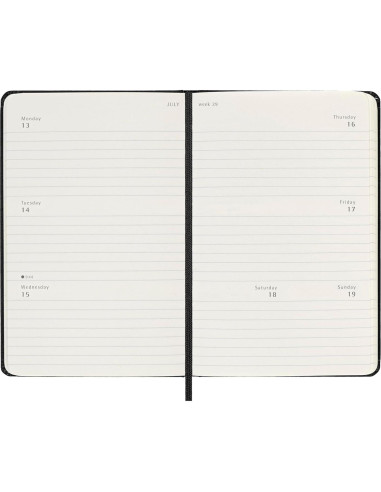 Planificador Semanal Horizontal Moleskine 2025-2026 Pocket Negro