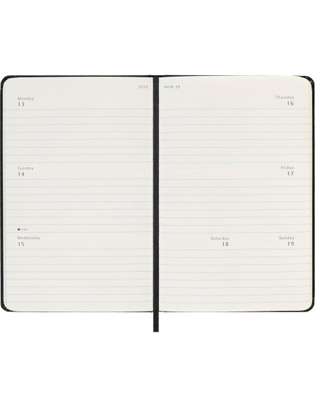 Planificador Semanal Horizontal Moleskine 2025-2026 Pocket Negro Planificador Semanal Horizontal Moleskine 2025-2026 Pocket Negro