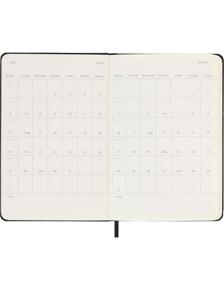Planificador Semanal Horizontal Moleskine 2025-2026 Pocket Negro Planificador Semanal Horizontal Moleskine 2025-2026 Pocket Negro