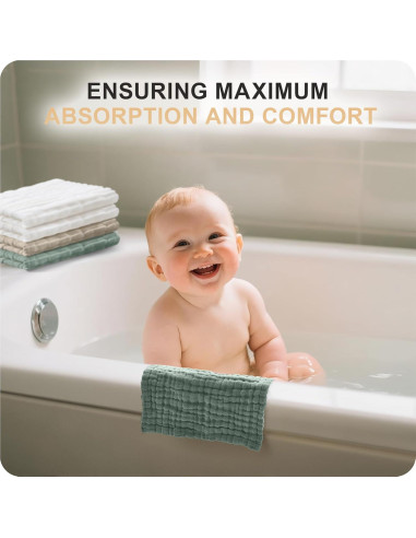 Toallitas de Baño para Bebés Cuddle Campus 6 Paquetes 30x30 cm