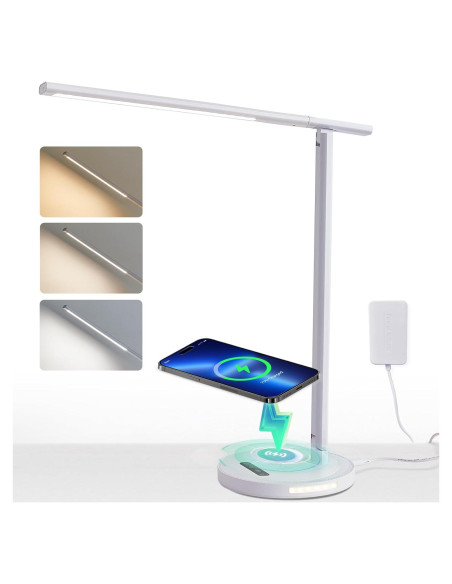 Lámpara de Escritorio LED Sunlinkco con Cargador Inalámbrico Lámpara de Escritorio LED Sunlinkco con Cargador Inalámbrico