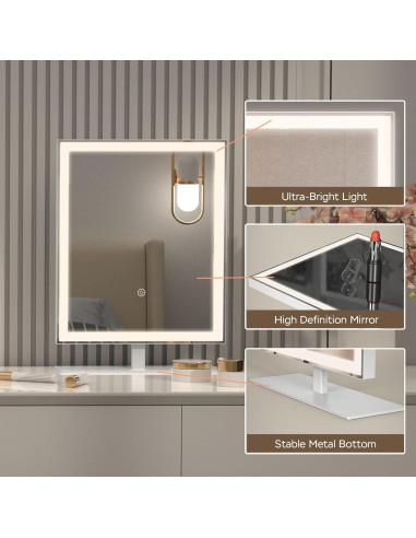 Espejo de Maquillaje Iluminado AUATZ 34.3 cm Dimmable 10X