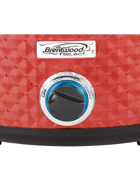 Cocina Lenta Brentwood Select 7 Cuartos Roja - 3 Calores Cocina Lenta Brentwood Select 7 Cuartos Roja - 3 Calores