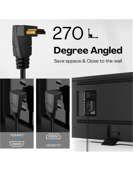 Cable HDMI TNP 4K Ángulo Derecho 0.91m Alta Velocidad 18Gbps Cable HDMI TNP 4K Ángulo Derecho 0.91m Alta Velocidad 18Gbps