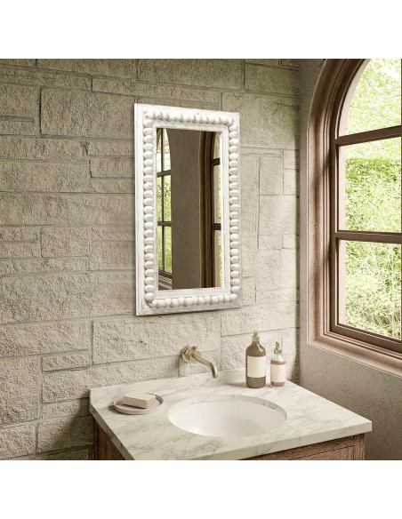 Espejo Colgante Decorativo Sintosin 62x36 cm Blanco Rústico Espejo Colgante Decorativo Sintosin 62x36 cm Blanco Rústico