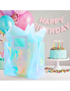 Bolsa de Regalo Grande Holográfica VUOJUR 32.5x29.5cm Acuamarina 2