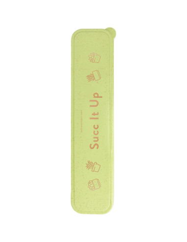 Set de Popotes Reutilizables Acero Inoxidable DesignWorks Ink - 4 Popotes y Estuche Verde