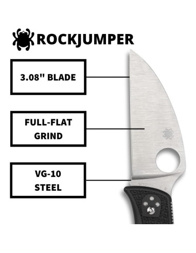Cuchillo Plegable Spyderco RockJumper 7.95 cm Acero VG-10 Negro