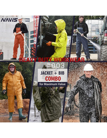 Traje de Lluvia Impermeable Navis Marine para Hombre - 3 Piezas Traje de Lluvia Impermeable Navis Marine para Hombre - 3 Piezas