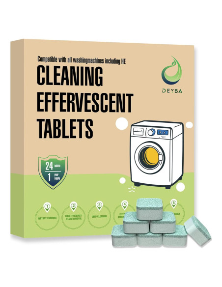 Tabletas Limpiadoras DEYBA para Lavadora - 24 Unidades Ecológicas Tabletas Limpiadoras DEYBA para Lavadora - 24 Unidades Ecológicas