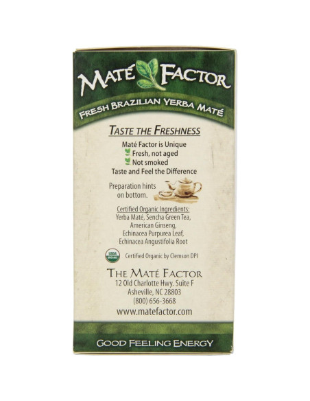 Té Mate Factor Ginseng Verde 20 Bolsitas 216g Té Mate Factor Ginseng Verde 20 Bolsitas 216g