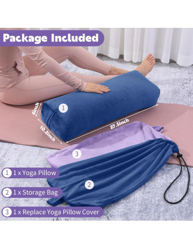 Almohada de Yoga MABOZOO Rectangular Lavable con Funda Extra