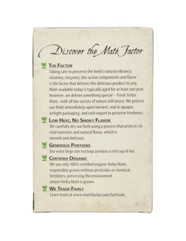 Té Mate Factor Ginseng Verde 20 Bolsitas 216g