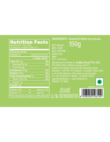 Concentrado de Tamarindo Indira Foods 150g Sin Conservantes Concentrado de Tamarindo Indira Foods 150g Sin Conservantes