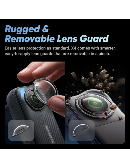 Cámara de acción 360 Insta360 X4 8K impermeable con kit