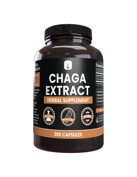 Extracto de Hongo Chaga Originales Puros 365 Cápsulas Extracto de Hongo Chaga Originales Puros 365 Cápsulas