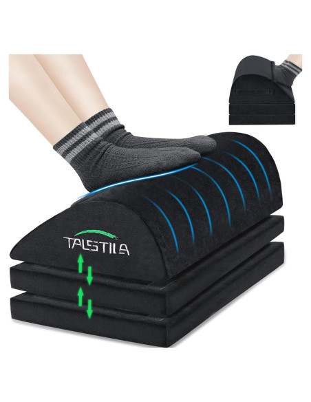 Reposa pies TALSTILA ergonómico ajustable 3 alturas negro Reposa pies TALSTILA ergonómico ajustable 3 alturas negro