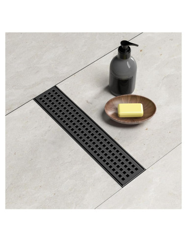 Desagüe de Ducha Lineal BARONAGE 30.48 cm Acero Inoxidable Negro Mate