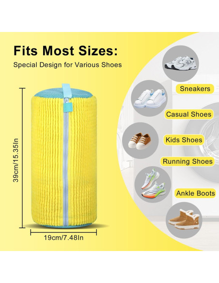 Bolsa de Lavado para Zapatos UBEIYI 2PCS Nylon Amarillo Bolsa de Lavado para Zapatos UBEIYI 2PCS Nylon Amarillo