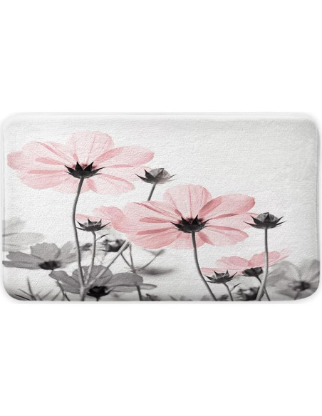 Alfombrilla de baño MERCHR rosa floral 43x74 cm antideslizante Alfombrilla de baño MERCHR rosa floral 43x74 cm antideslizante